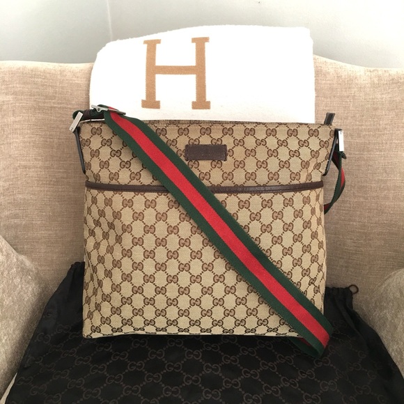 Authentic Gucci unisex messenger bag brown monogram canvas - Picture 1 of 15
